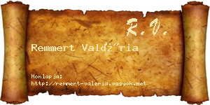 Remmert Valéria névjegykártya
